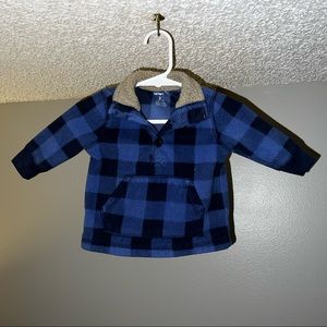 Baby flannel quarter zip navy blue!